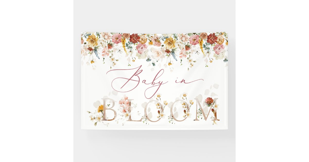 Baby In Bloom Backdrop Banner | Zazzle