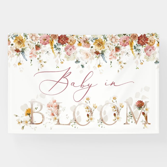 Baby In Bloom Backdrop Banner (Horizontal)