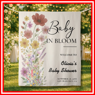 Baby in Bloom Backdrop Wildflower Baby Shower
