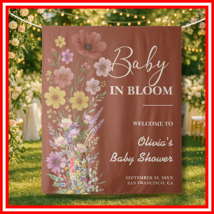 Baby in Bloom Backdrop Wildflower Baby Shower