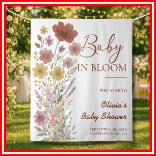 Baby in Bloom Backdrop Wildflower Baby Shower