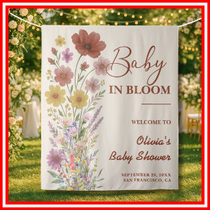 Baby in Bloom Backdrop Wildflower Baby Shower
