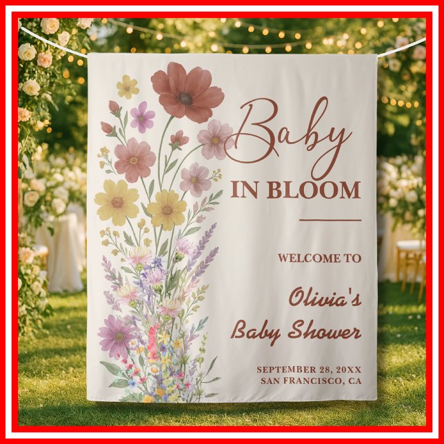 Baby in Bloom Backdrop Wildflower Baby Shower (Creator Uploaded)