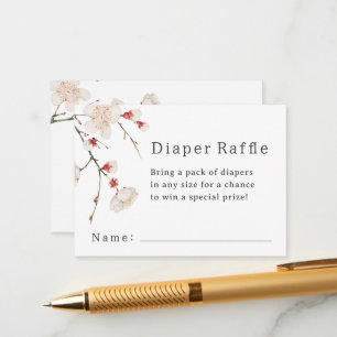 Baby in Bloom Blossom Diaper Raffle Baby Shower  Enclosure Card