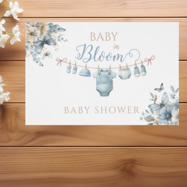 Baby In Bloom Blue  Baby Boy Shower Placemat (Creator Uploaded)