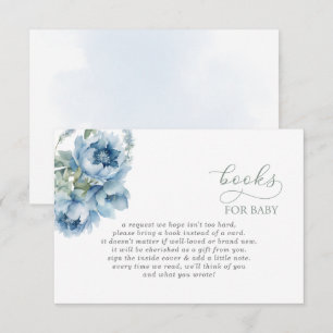 Baby in Bloom Blue Boy Baby Shower Book Request Enclosure Card