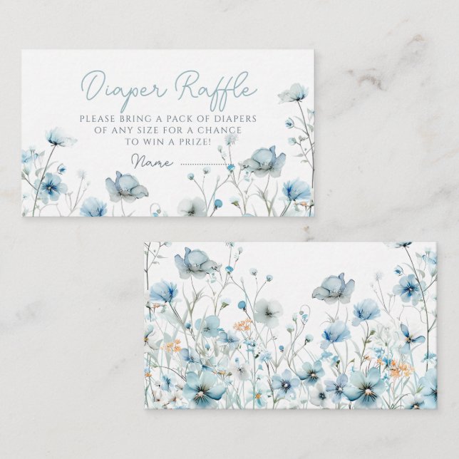 Baby In Bloom blue boy Baby Shower Enclosure Card (Front/Back)