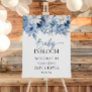 Baby In Bloom Blue Floral Baby Shower Welcome Sign