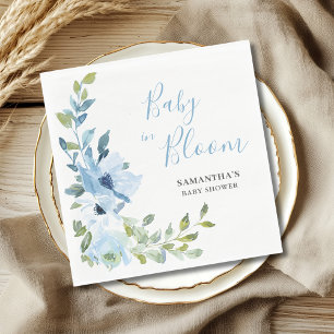 Baby In Bloom Blue Floral Napkins