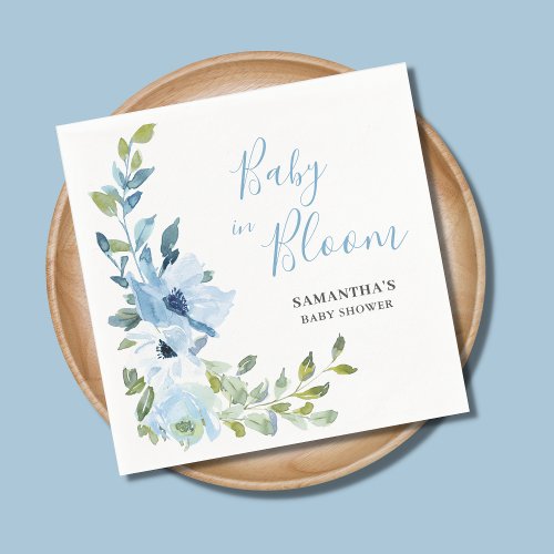 Baby In Bloom Blue Floral  Napkins