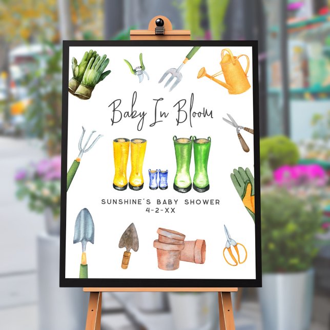 Baby In Bloom Blue Rain Boots Baby Shower Welcome Foam Board (Creator Uploaded)