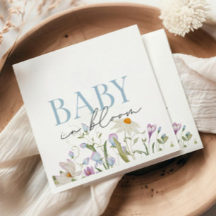 Baby in Bloom Blue Spring Floral  Napkins