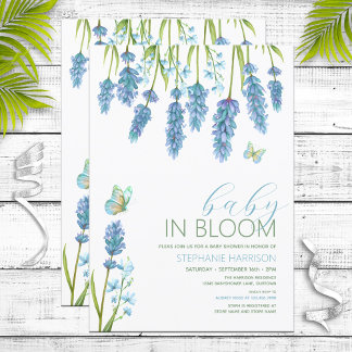 Baby in Bloom Blue Wildflower Baby Shower Invitation