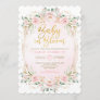 Baby in Bloom Blush Gold Pink Floral Girl Shower Invitation