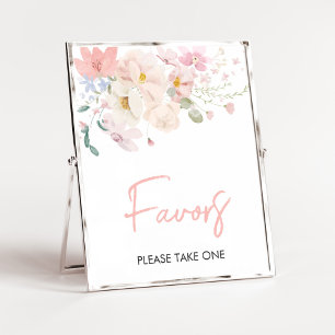 Baby in Bloom Blush Pink Floral Baby Shower Favors Poster