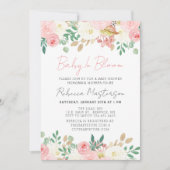 Baby In Bloom Blush Pink Floral Baby Shower Invitation (Front)