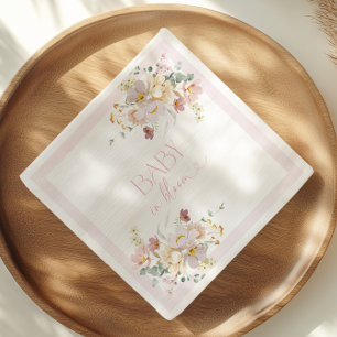 Baby in Bloom Blush Pink Floral Baby Shower Napkins