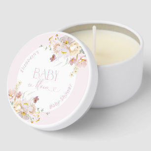 Baby in Bloom Blush Pink Floral Mini Candle Favors