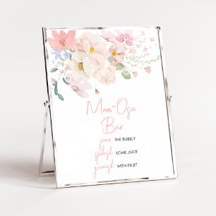 Baby in Bloom Blush Pink Floral Mom Osa Bar Poster