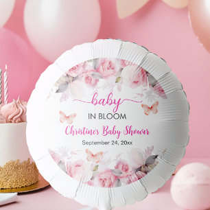 Baby in Bloom Blush Roses Baby Shower Balloon