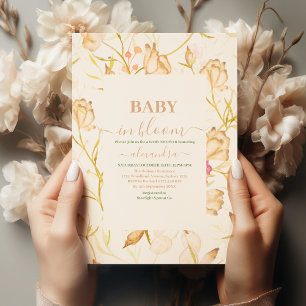 Baby In Bloom   Blush Spring Floral Shower Invitation
