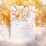 Baby In Bloom | Blush & Teal Spring Floral Shower Invitation<br><div class="desc">A simple and modern baby shower invitation with a hand-painted watercolor bouquet, script lettering, and elegant typography. The front of the card features a floral arrangement in the top left-hand corner. There are roses, dahlias, snapdragons, eucalyptus, and more. Below, aligned to the right, it reads "baby in bloom", with "baby"...</div>