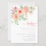 Baby In Bloom | Blush & Teal Spring Floral Shower  Invitation