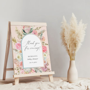 Baby In Bloom Bohemian Baby Shower Thank You Sign