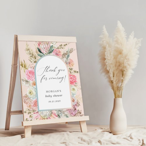 Baby In Bloom Bohemian Baby Shower Thank You Sign
