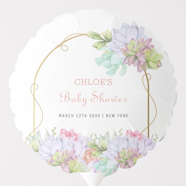 Baby In Bloom Boho Arch Cactus Baby Shower  Balloon (Front)