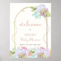 Baby In Bloom Boho Arch Cactus Baby Shower Welcome