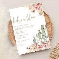 Baby in Bloom boho cactus pampas grass baby shower