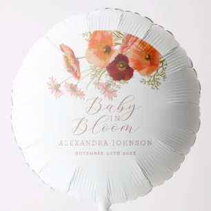 Baby in Bloom Boho Fall Floral Custom Baby Shower Balloon