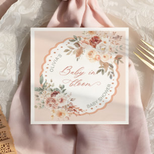 Baby in Bloom Boho Floral Baby Shower Napkins