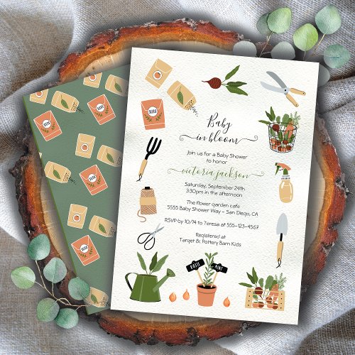 Baby in Bloom Boho Garden Baby Shower Invitation