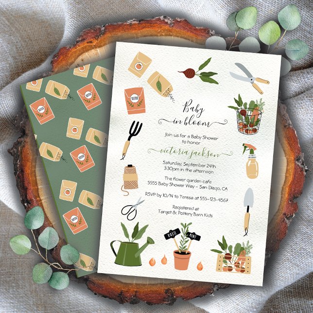 Baby in Bloom Boho Garden Baby Shower Invitation (Creator Uploaded)