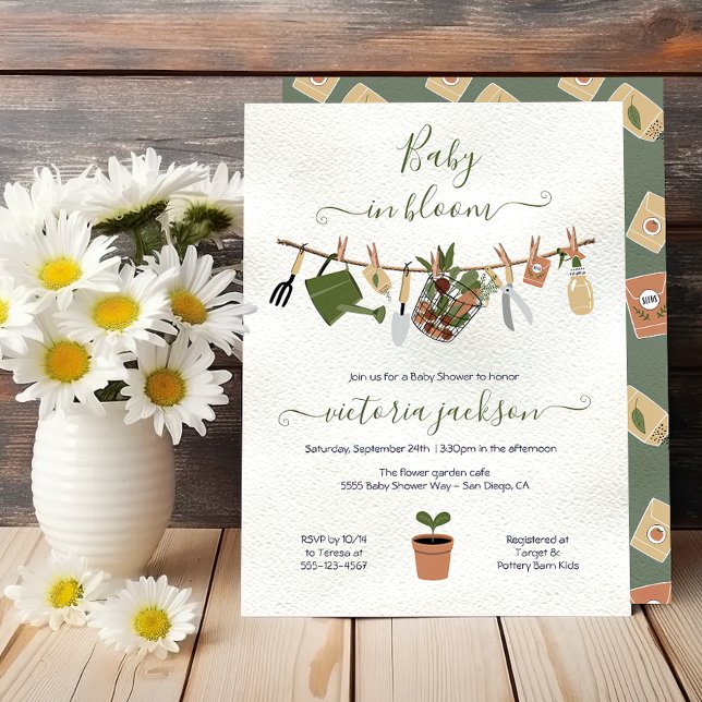 Baby in Bloom Boho Garden Baby Shower Invitation (Creator Uploaded)