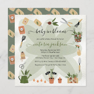 Baby in Bloom Boho Garden Baby Shower Invitation