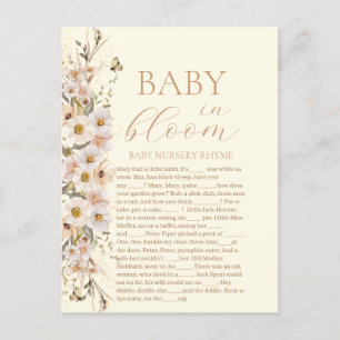 Baby In Bloom Boho Neutral Baby Shower Game Postcard