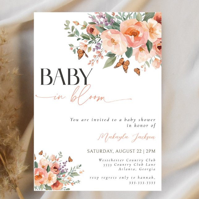 Baby in Bloom Boho Watercolor Wildflower Shower Invitation (Creator Uploaded)