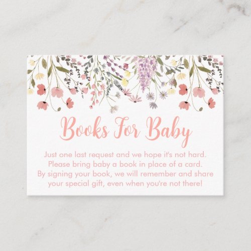 Baby In Bloom Boho Wildflower Baby Book Request Enclosure Card