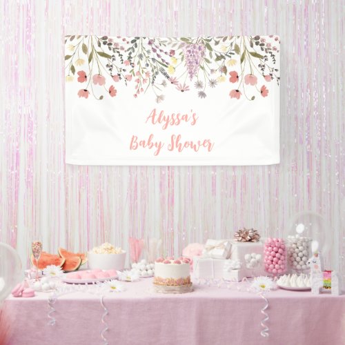 Baby In Bloom Boho Wildflower Baby Shower Banner