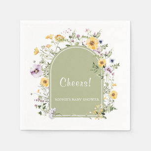 Baby In Bloom Boho Wildflower Baby Shower Napkins