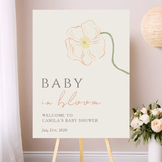 Baby in Bloom Boho Wildflower Baby Shower Welcome Foam Board