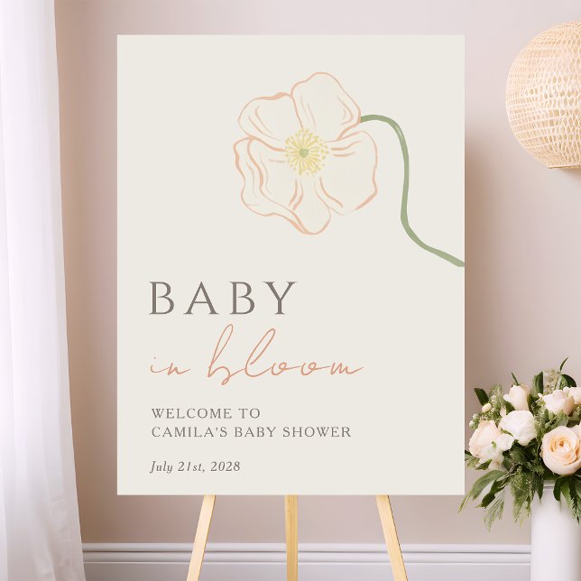 Baby in Bloom Boho Wildflower Baby Shower Welcome Foam Board (Creator Uploaded)
