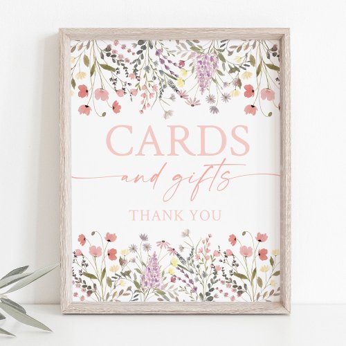 Baby In Bloom Boho Wildflower Cards and Gifts Sign