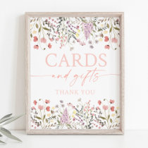 Baby In Bloom Boho Wildflower Cards and Gifts Sign