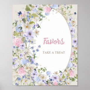 Baby in bloom boho Wildflower Rustic arch FAVORS Poster