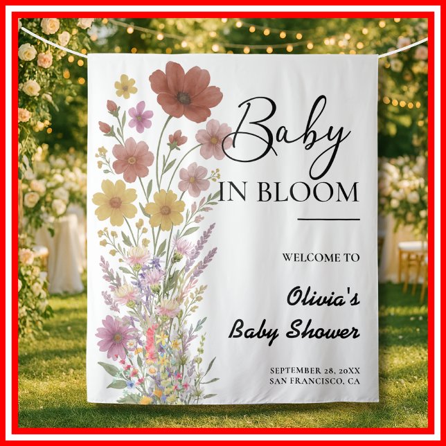 Baby in Bloom | Boho Wildflower Shower Backdrop (Creator Uploaded)