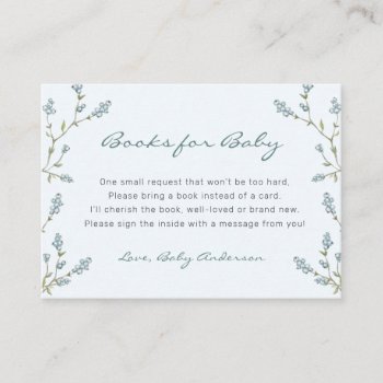 Baby In Bloom Book Request Enclosure Card by lemontreecards at Zazzle